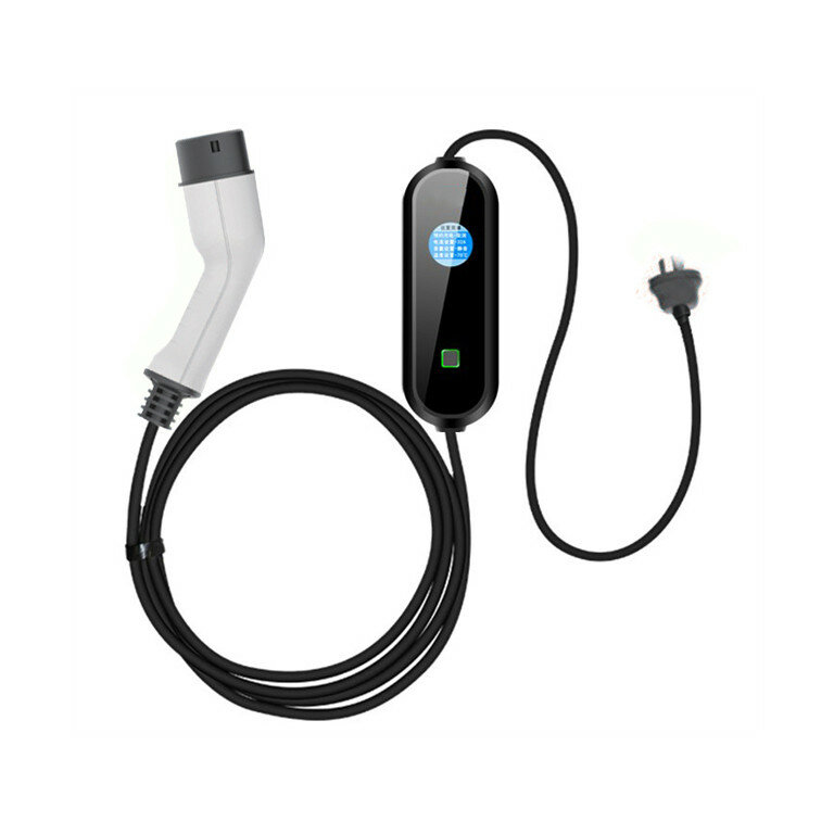 Cargador Ev de corriente ajustable para vehículo eléctrico, dispositivo portátil con pantalla, 16A, CA, 3,5 kW, EVSE, tipo 2, IEC62196, tipo 1, J1772