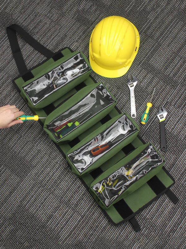 WESSLECO elektryk przenośna torba na ramię zawijane torba na narzędzia z indywidualnym przezroczystym etui