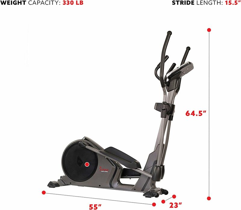 Máquina de exercícios elíptica Cross Trainer, corpo inteiro de baixo impacto, 24 modos de treino exclusivos, aplicativo SunnyFit opcional