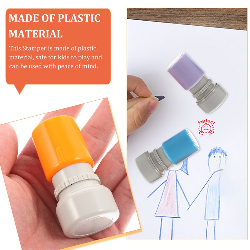 Encourage Cartoon Chapter Portable Stamp for Kids Education Supply Ergonomic Stamper School Stamps