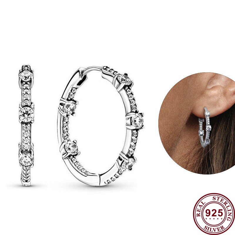 Penjualan laris 925 anting-anting Logo Droplet wanita asli gelombang seri tanda tangan hati cinta perak perhiasan jimat mode DIY
