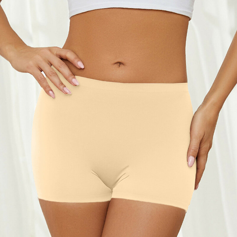 Women High Waist Solid Color Short Pants Comfortable Seamless Womens Bottoming Briefs