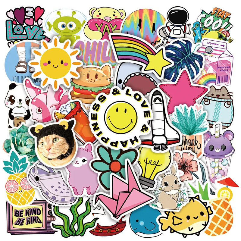 10/30/50/100PCS INS Style Small Fresh Cartoon Stickers DIY Diary Laptop bagagli Skateboard Graffiti decalcomanie Fun