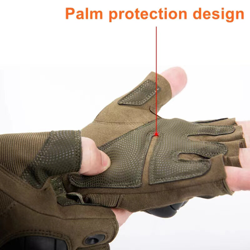 Tactical Army Fingerless Gloves Outdoor Hard Knuckle Paintball Airsoft Hiking Military Half Finger Gloves Hunting Combat Riding