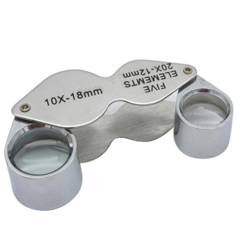 10X 20X 12mm 18mm Dupla Lente Óptica Jóias Diamante Lupa Ferramenta Eye Magnifier Magnifying Glass Jewelers Eye Glass