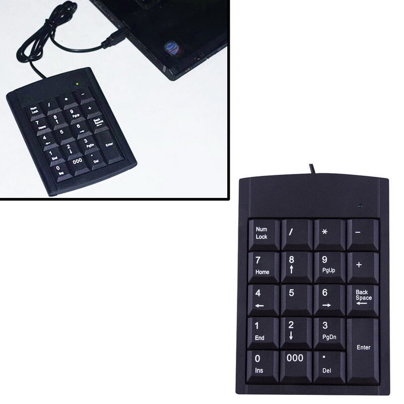 Mini USB teclado numérico sem fio, teclado numérico, Windows XP, 7, 8, Acessórios de computador, PC, 2 pcs, 2,4 GHz, 19 chaves, vender