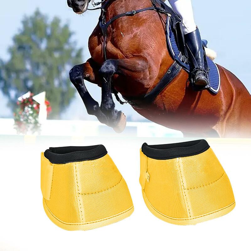 2Pcs Horse Bell Boots Horse Care Boot Sturdy Tear Resistant Horse Protective Bell Boots 1680d Oxford Cloth for Everyday Use