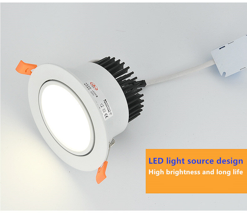 Dimmable LED COB Spotlight Ceiling lamp AC85-265V 5W 7W 9W 12W 15W 18WAluminum recessed downlights round led panel light