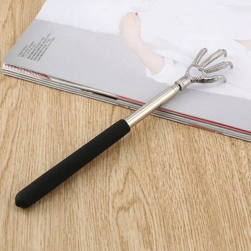 Compact Telescopic Claw Stainless Steel Massager Back Scratcher Adjustable Back Scratching Massage Hand Claw Protective Stinger