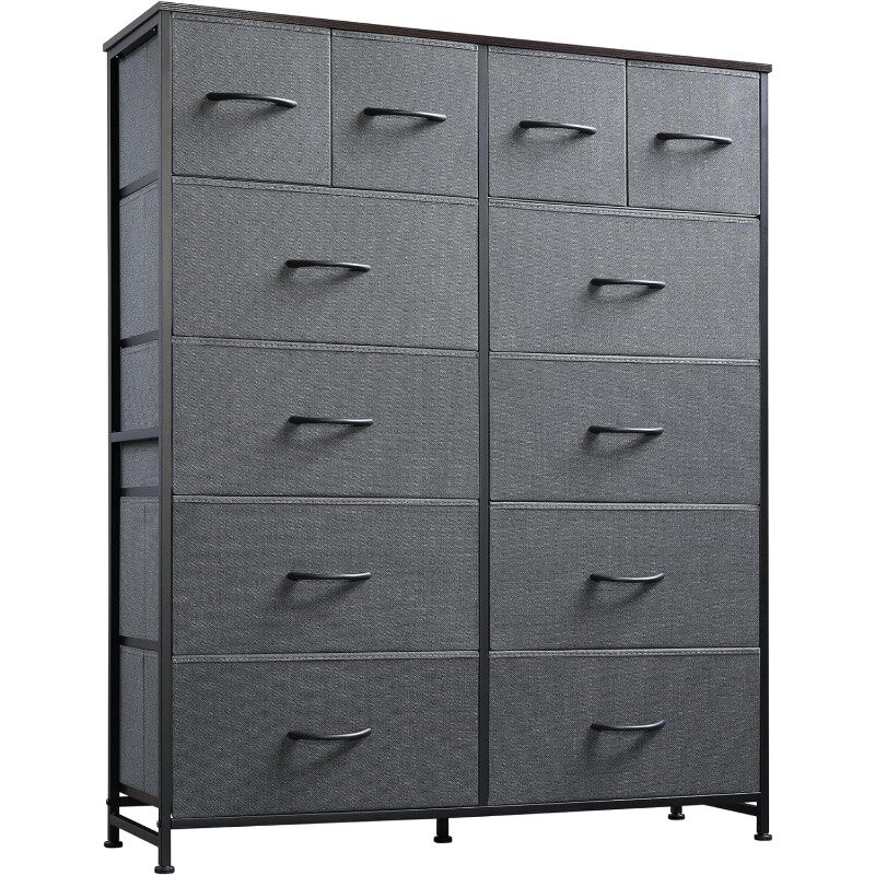 Tall Dresser for Bedroom with 12 Drawers, Dressers & Chests of Drawers, Fabric Dresser for Bedroom, Closet, Fabric Storage