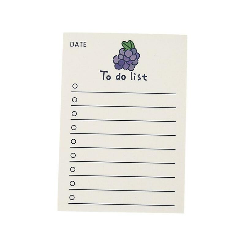 50 fogli Cute Fruit Bear Memo Pad Kawaii Simple Girly Diary decorativo Girl Do Sticky Paper List Heart Scheduler To Notes E1A2