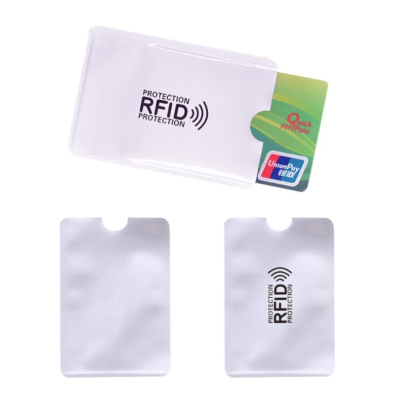 Dompet penghalang Rfid pria dan wanita, Dompet pelindung kartu logam penahan kredit Aluminium Anti Rfid