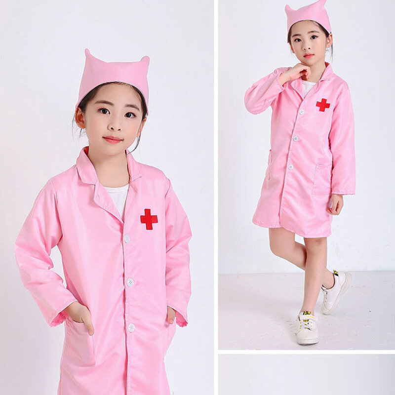 Bambini vestiti Cosplay ragazzi ragazze medico infermiere uniformi Fancy toddler natale natale giochi di ruolo costumi Party Wear Doctor gown