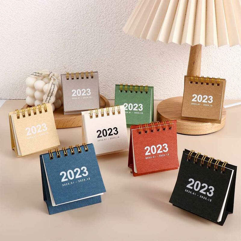 Planificador diario de papel de Color sólido, organizador de mesa, escritorio, Mini calendario 2023, 2022