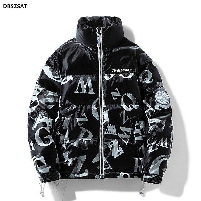 남성용 하라주쿠 단색 따뜻한 퍼퍼 재킷, 2022 파카, 일본 스트리트웨어, 남성 한국 패션 버블 코트, 가을 겨울 신상