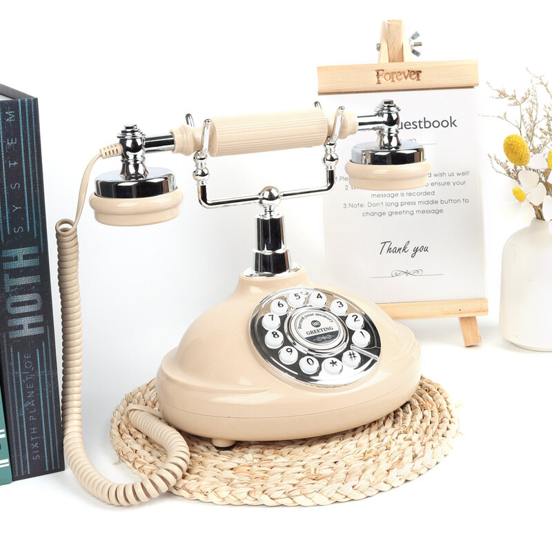 Audio Guestbook Phone Luxury Retro Telephone Dial Button Wedding Recording Guestbook,Guest Phone Blessing Mailbox