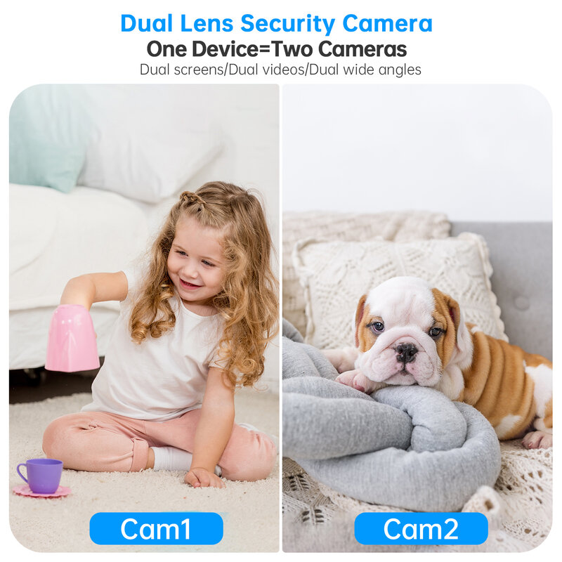 JOOAN 4K PTZ Telecamera IP 5G WiFi Dual Lens CCTV Telecamera di sicurezza Smart Home Baby Monitor Monitoraggio automatico Video sorveglianza notturna a colori
