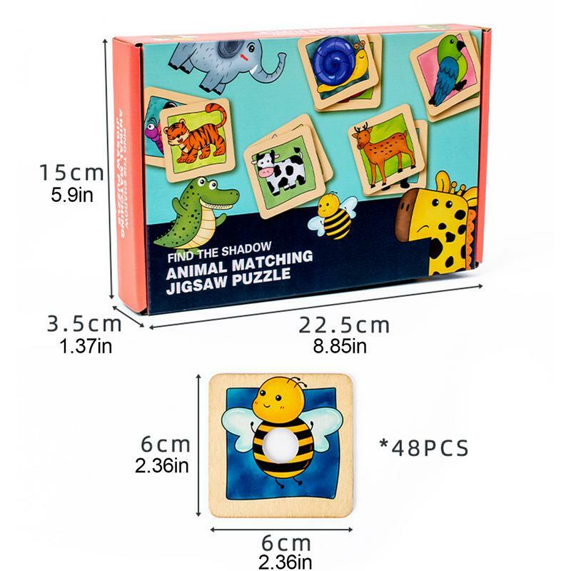 Karty Puzzle do układania zwierząt unikalne sortowanie i dopasowywanie kolorowa zabawka kształt puzzli gra układarka dla malucha