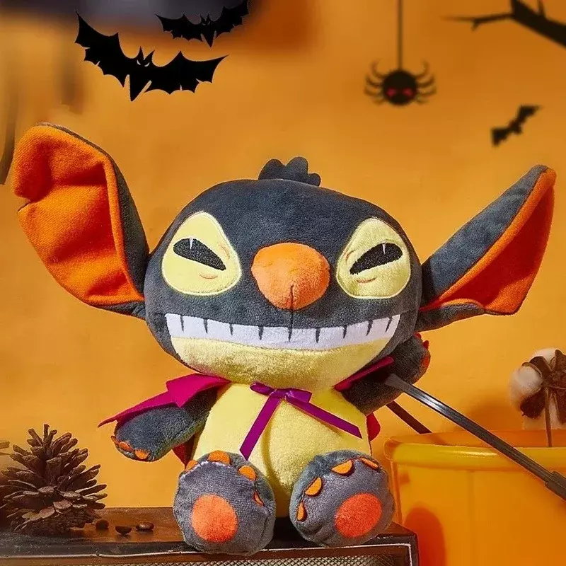20cm Kawaii Disney Lilo and Stitch Black Plushie Halloween Pumpkin Soft Stich Dolls Pixar peluche per regalo per bambini