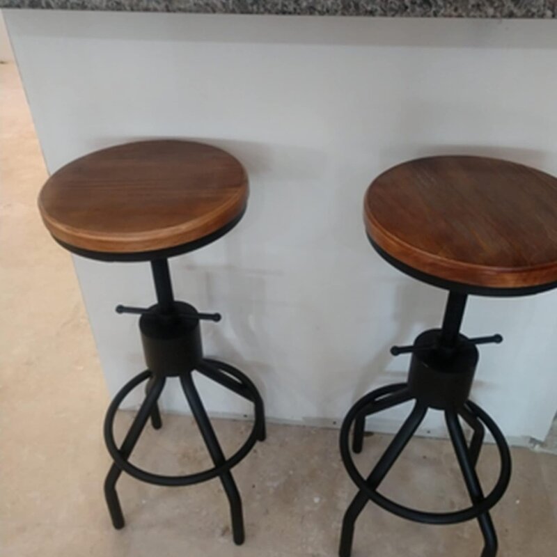 Stool-Set of 2-Swivel Counter Coffee Chair-Extra Pub Height Adjustable 22-33 Inch Cafe Café