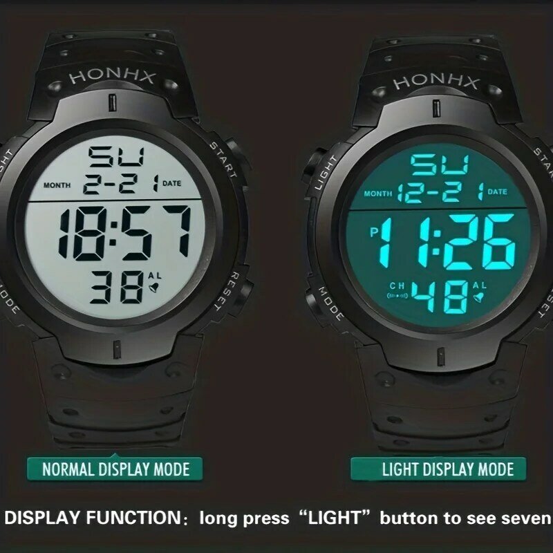 Stylish Round-Faced Digital Sports Watch for Students: Perfect Gift, Accurate & Comfortable