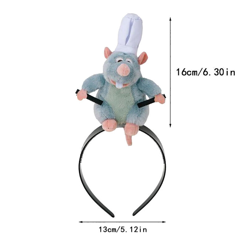 Kreatywność Ratatouille opaska do włosów nowa kreskówka pluszowa lalka opaska na głowę francuska spinka do włosów z szerokim rondem nakrycie głowy dziewczyna prezent