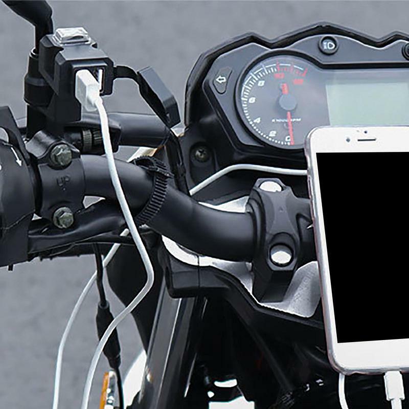 Motocicleta Dual USB Charging Port, Carregador para celular e motocicleta, Adaptador protetor