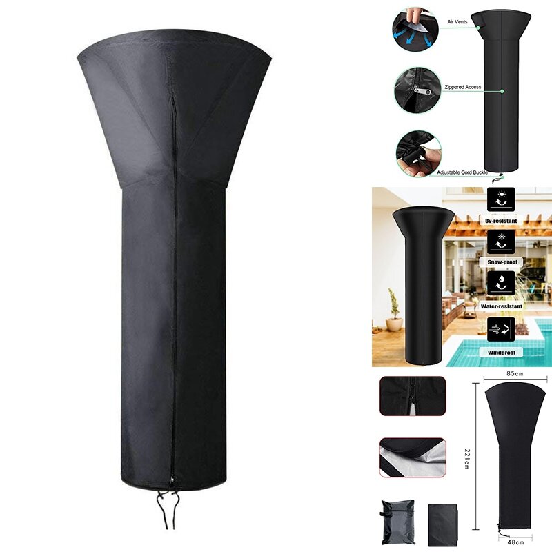 Patio Heater Covers With Zipper And Air Vent,Waterproof,Dustproof,Wind-Resistant,UV-Resistant Snow-Resistant Easy Install