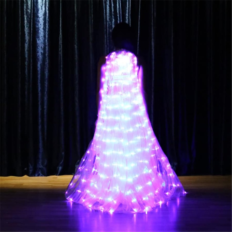 Luz LED para Pavimento Dançante com Brilhante e Varas para Meninas, Rotação 360 °