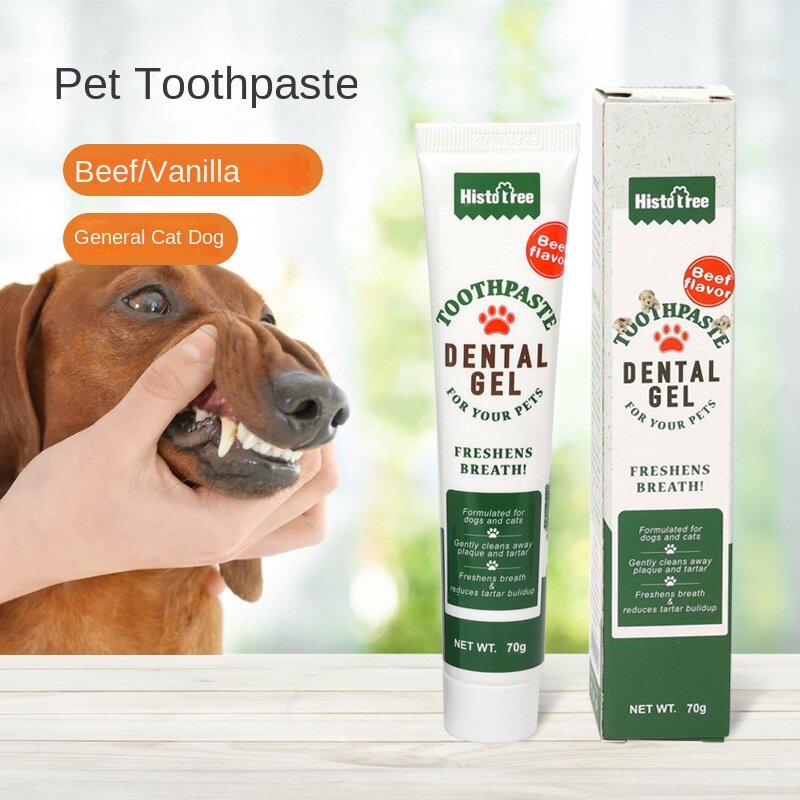 Pasta de dientes para mascotas, productos de limpieza Oral, pasta de dientes para gatos, sabor a ternera, vainilla, perro