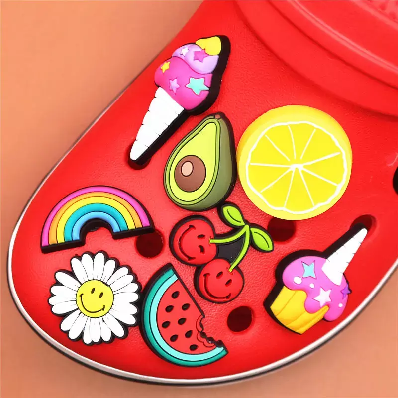 1pcs Original Shoe Charms Cute Simulated Food Clog Pin Clip Buckle Upper Decorations Garden Shoe Accessories Fit Kids Gifts