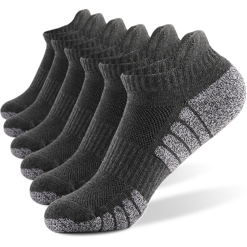 3pairs Thickened Towel Bottom Running Socks Mesh Boat Socks Non-slip Breathable Sports Socks Low Cut Men Women Socks Anklet
