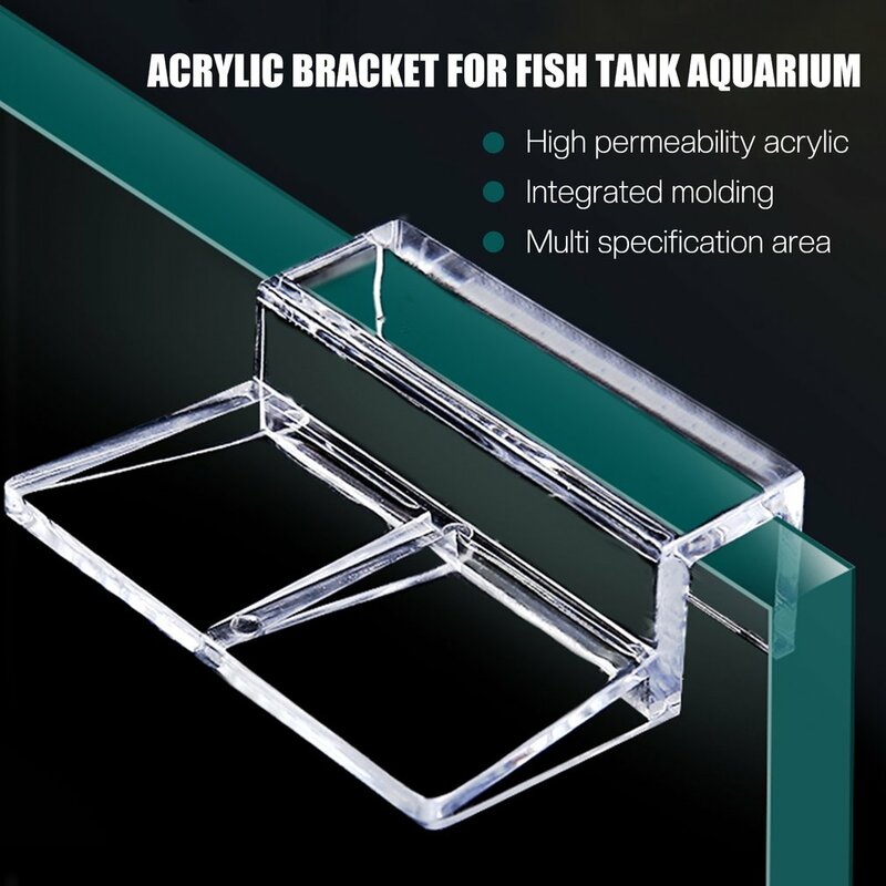 6mm Acrylic Aquarium Fish Tank Glass Fixed Cover Clip Clamp Bracket Holder Shelf Lamp Filter Barrel Rack Support