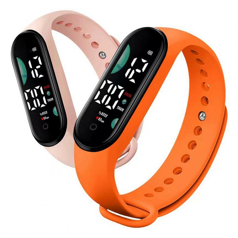 Jam tangan Digital M9, gelang jam tangan Digital LED elektronik layar sentuh tahan air olahraga siswa jam tangan silikon anak laki-laki perempuan