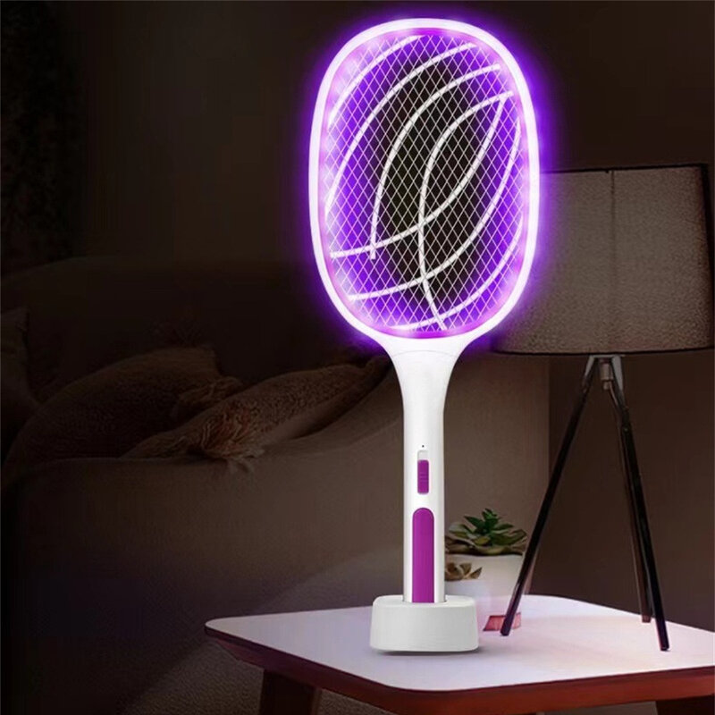Two-in-One 10 LED Mosquito Killer Lamp 3000V Electric Bug Zapper USB Rechargeable Summer Fly Swatter Trap Flies