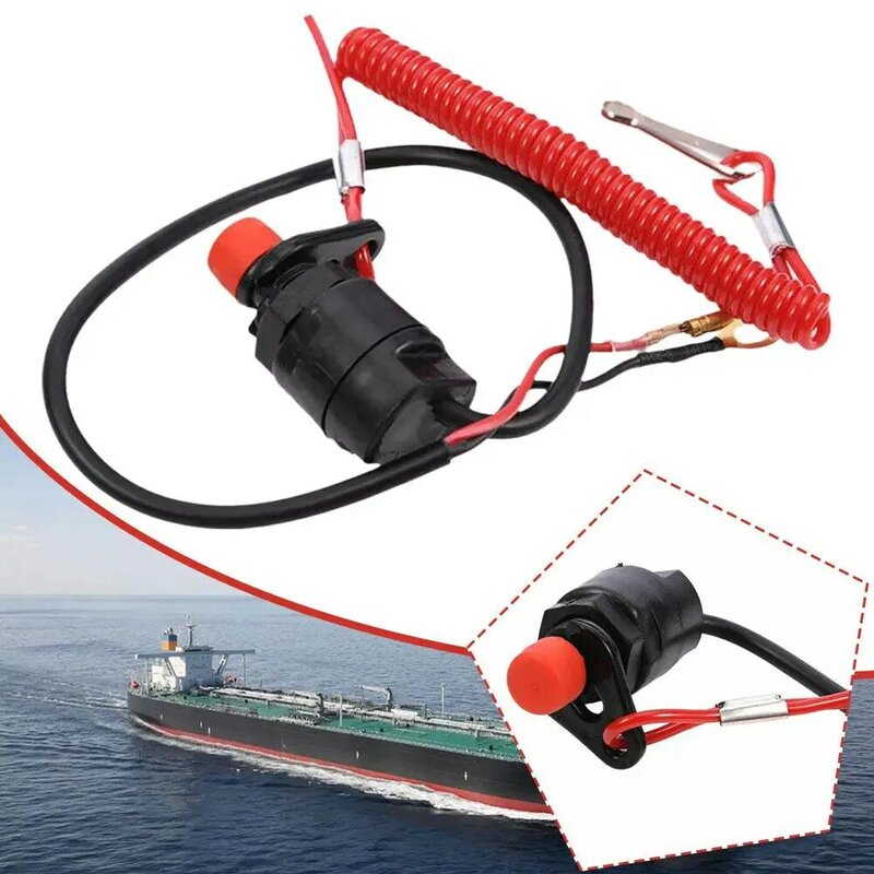1pcs Universal Boat Outboard Engine Motor Start Kill Switch Keyless Push Button , Applicable to All for Yamaha Ships Q2E5