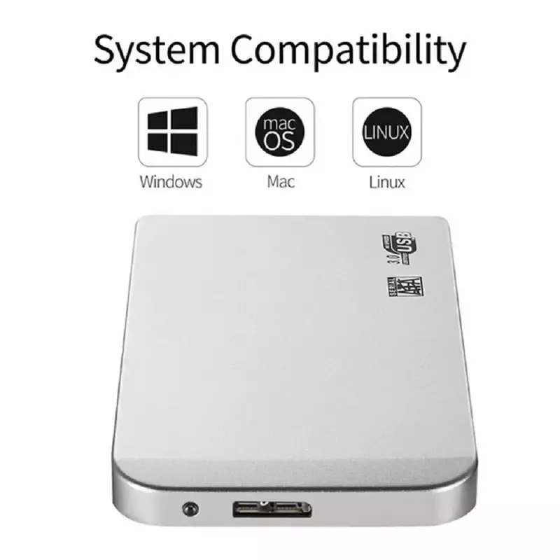 Disco Rígido Externo de Alta Velocidade, SSD Portátil, Unidade de Estado Sólido, Dispositivo de Armazenamento para PC, Mac, Original, 1TB, 2TB