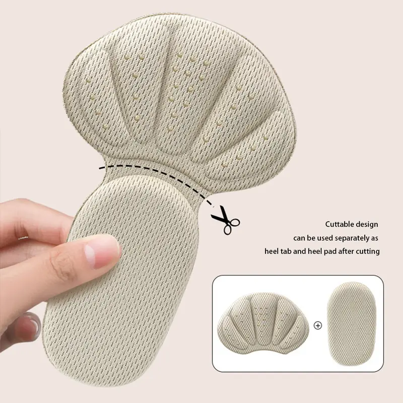 2 In 1 Women Boots High-heel Shoe Cushion Memory Sponge Insoles Heel Insole Sole Soft Massage Foot Pad Soft Anti-slip Inserts