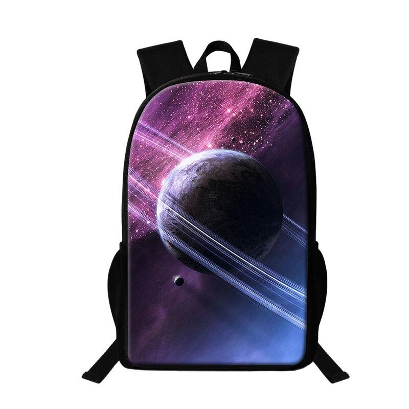 Tas sekolah anak-anak, ransel bahu luar ruangan wanita motif Galaxy, tas sekolah multifungsi dasar pola ruang semesta