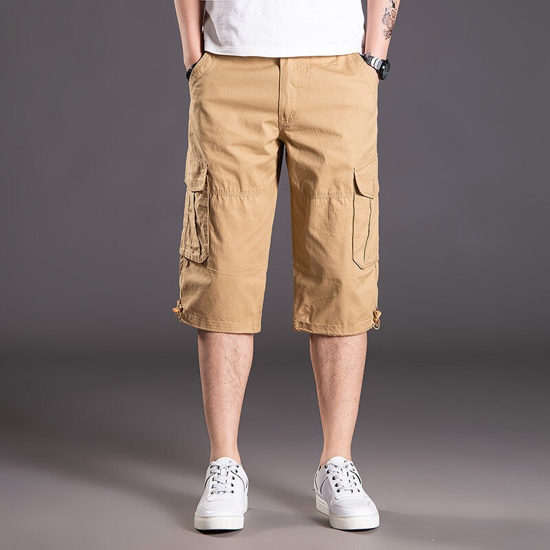 Short Cargo en coton pour hommes, Baggy décontracté, Streetwear, grandes poches, vêtements tactiques d'été, nouvelle mode