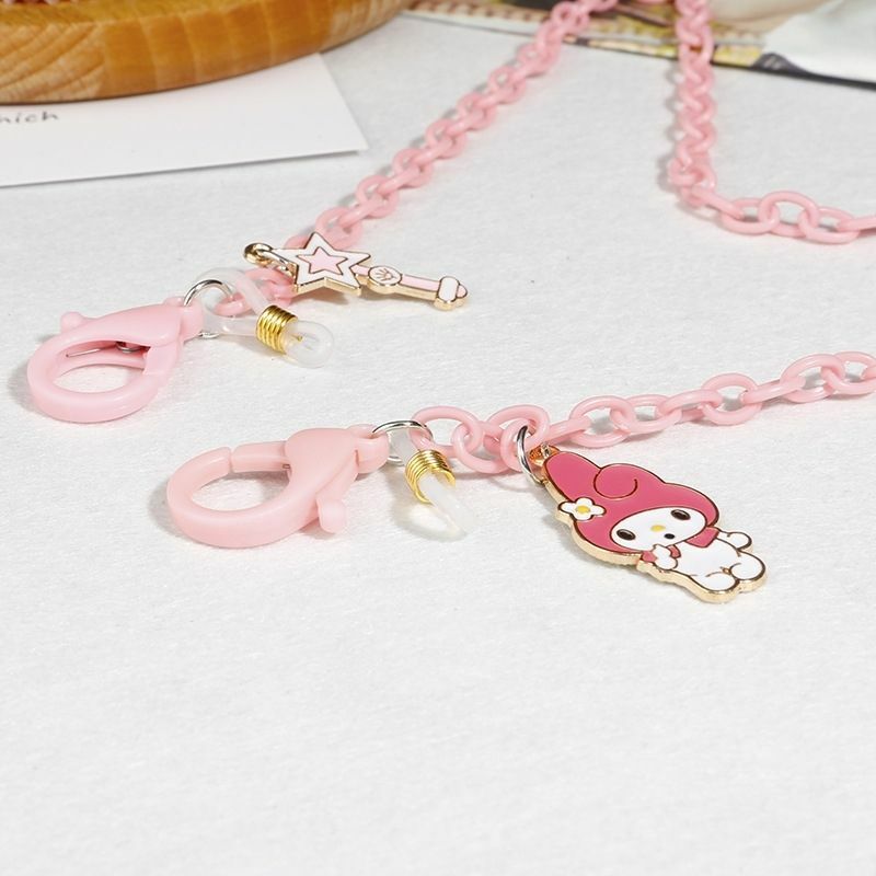 Новинка Sanrio Kuromi моя мелодия детская цепочка для очков искусственная цепочка с мультяшным рисунком противоскользящая подвесная веревка Милая