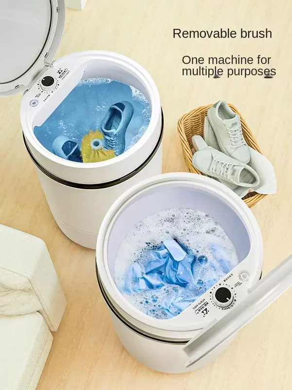 Máquina de lavar sapatos de tamanho pequeno, Combo de secagem automática, uso doméstico, sapatos de lavagem, meias e roupas, 220V