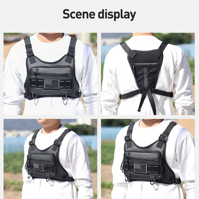 Sports Chest Bag With Built-In Phone Holder Waterrpoof Front Running Vest Bag Rig Pouch Vest For Outdoor Workouts Cycling Hiking