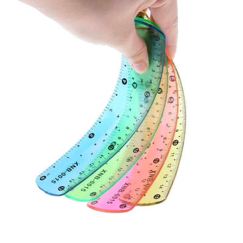 Righello trasparente morbido da 15cm righello dritto flessibile multicolore che misura cancelleria infrangibile per Dropship per feste regalo premio per studenti