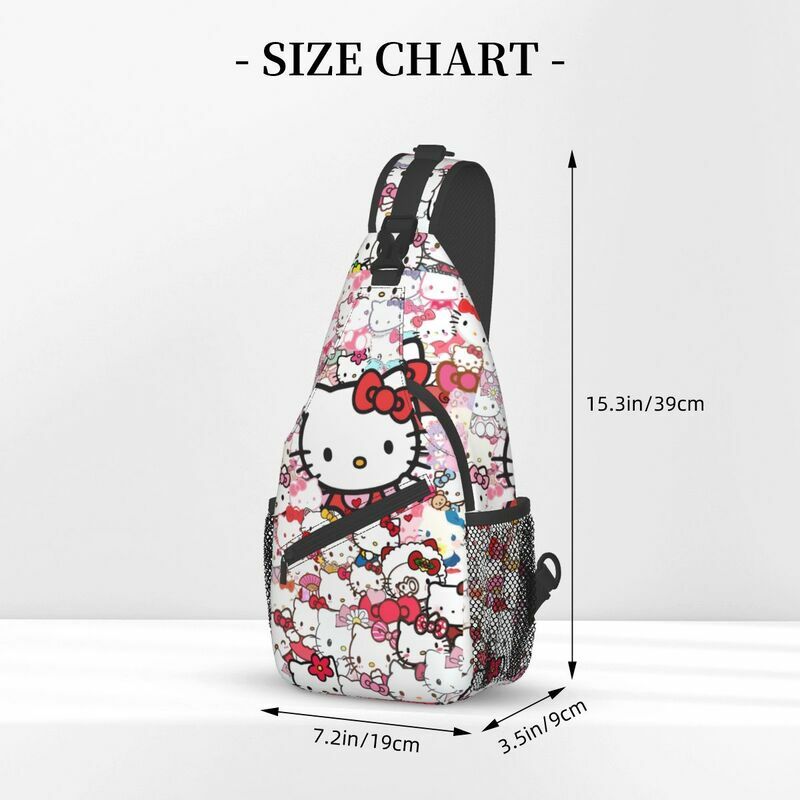 Hello Kitty Sanrio Sling Crossbody Backpack Men Custom Chest Shoulder Bag for Travel Hiking Daypack