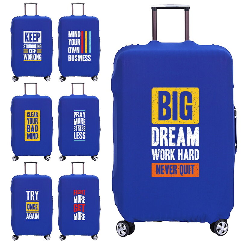 Juste de bagage de voyage élastique avec impression de phrase, accessoires essentiels de voyage, valise de protection Trolley, étui, 18-32 po