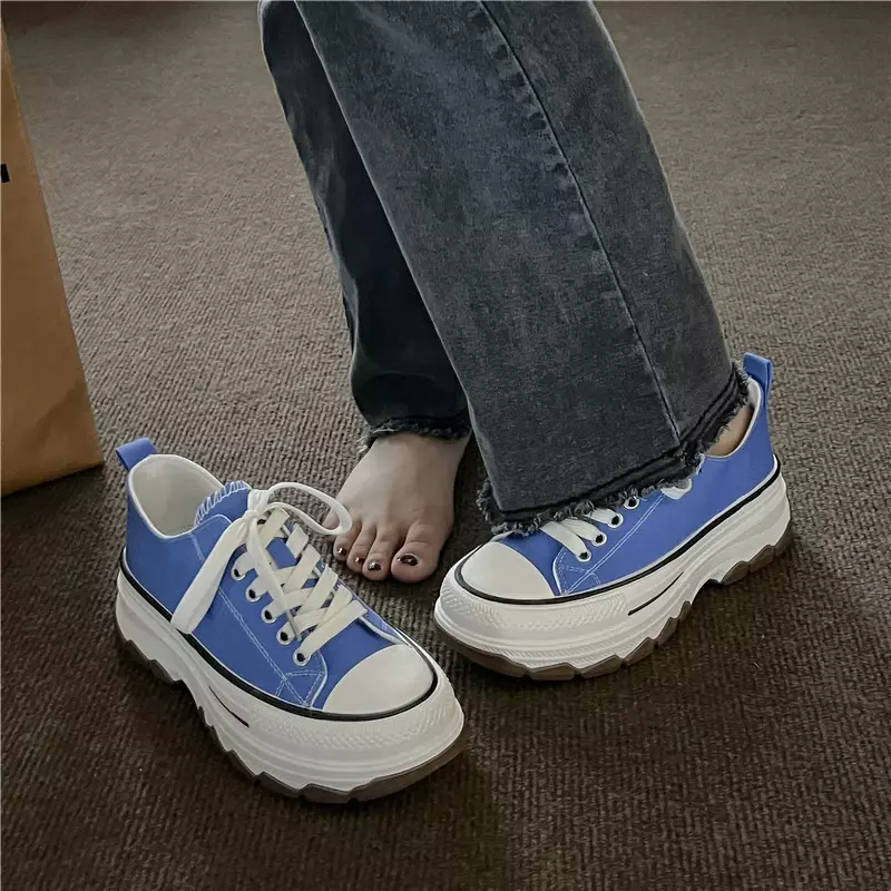 Casual Sports Running Round Toe Women Shoes Sneakers Summer Leisure Walking Shoes with Thick Soles Fashion Vulcanized Shoes