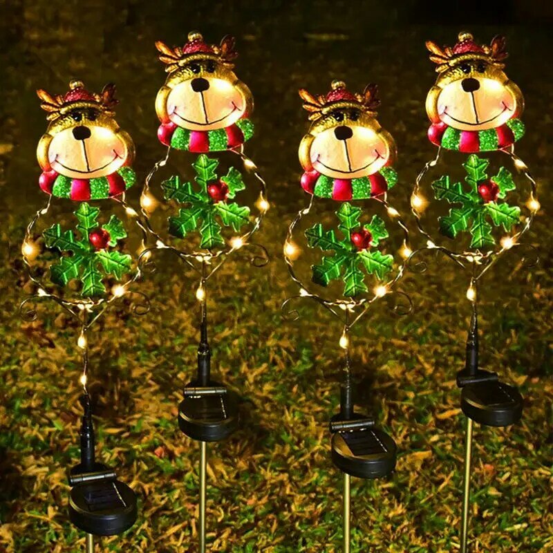 Рождественская лампа на солнечной батарее, Праздничный Рождественский Декор, водонепроницаемые Уличные светильники, декоративные солнечные светильники для дорожек