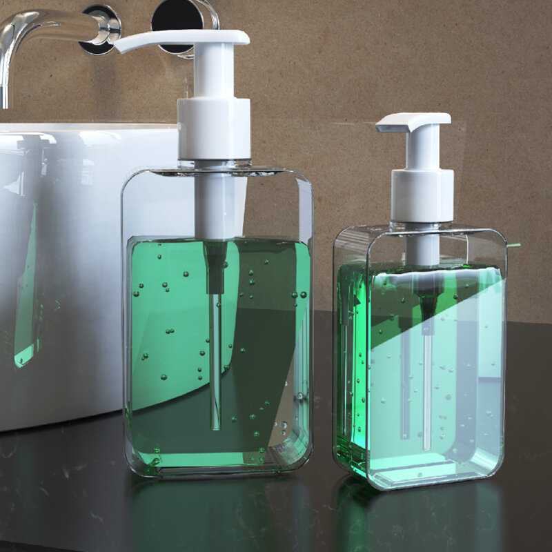 200ml 300ml Transparent Shampoo Shower Gel Bottles Empty Bottle With Pump Bathroom Shampoo Conditioner Body Wash Dispenser