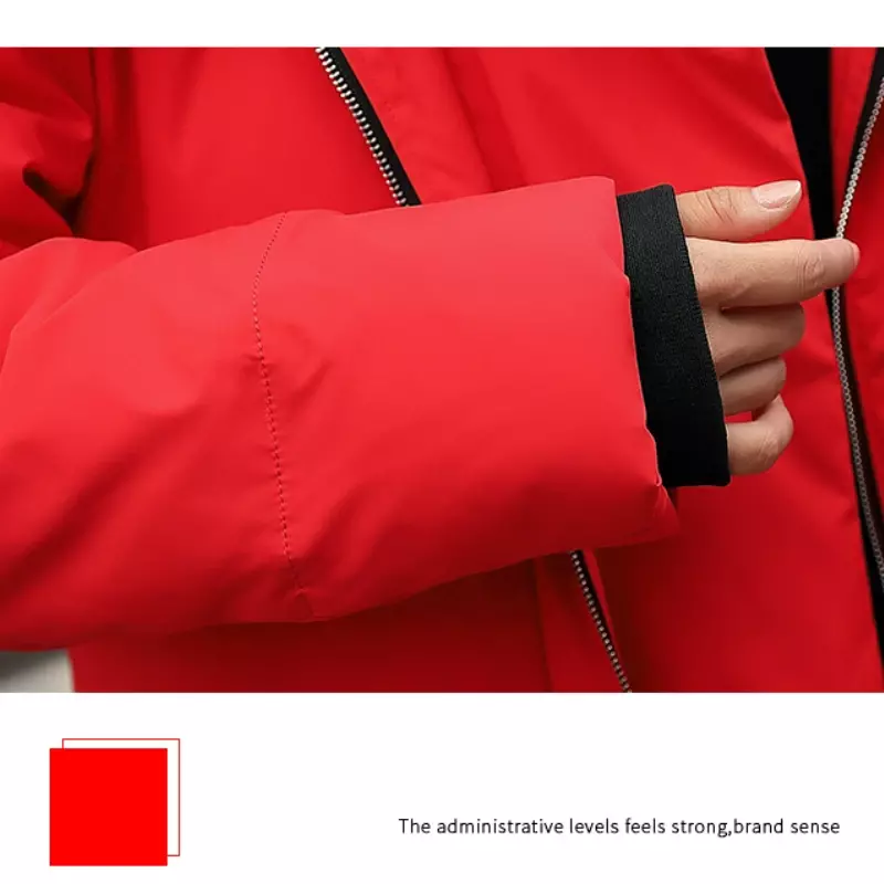2024 New Coed Winter Cold Resistant Down Jacket -30 High Quality Men's Women X-Long Winter Warm Fashion Brand Red Parkas S-5XL